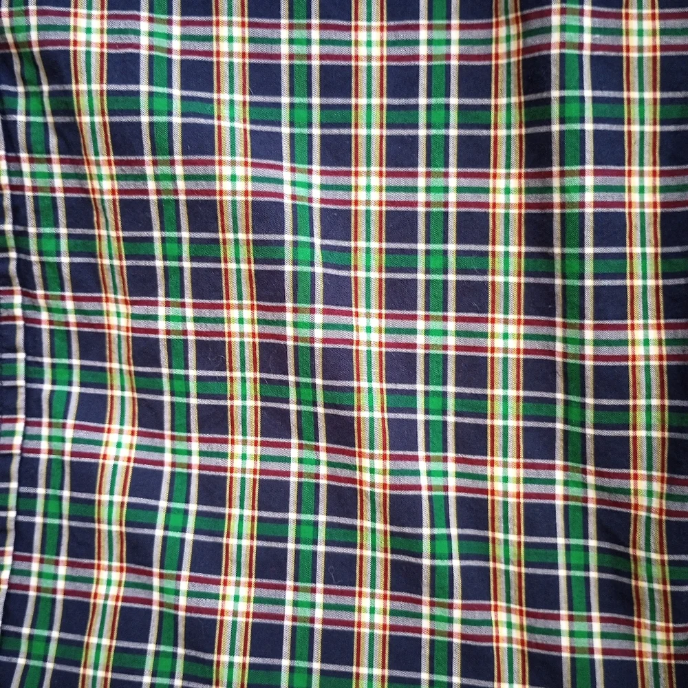 Boys Polo Ralph Lauren Cotton Green Blue Plaid Shirt L 14 16